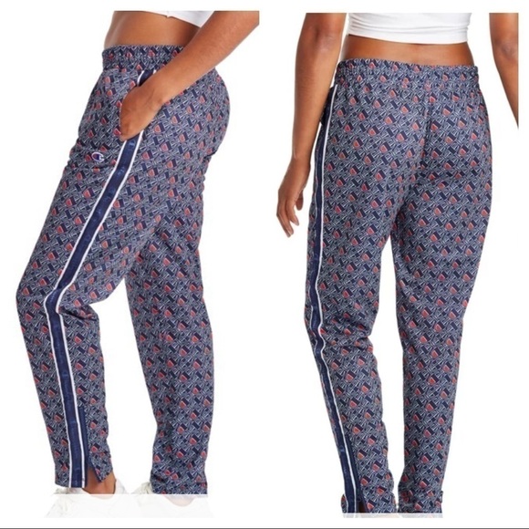 Champion Womens Track Pants, C Link Logo Athletic Navy size XS - Picture 2 of 9